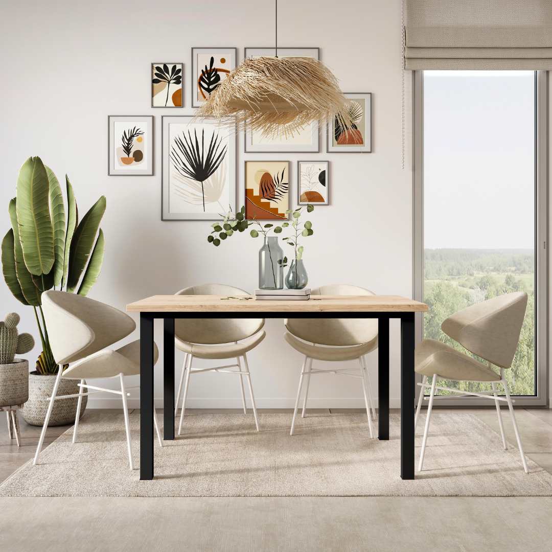 Patas quadradas e estrutura para mesa Pintado preto - FCL