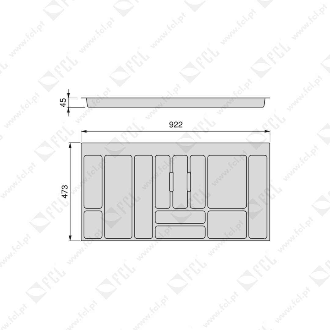 Porta-talheres Optima Vertex/Concept medidas m100 - FCL