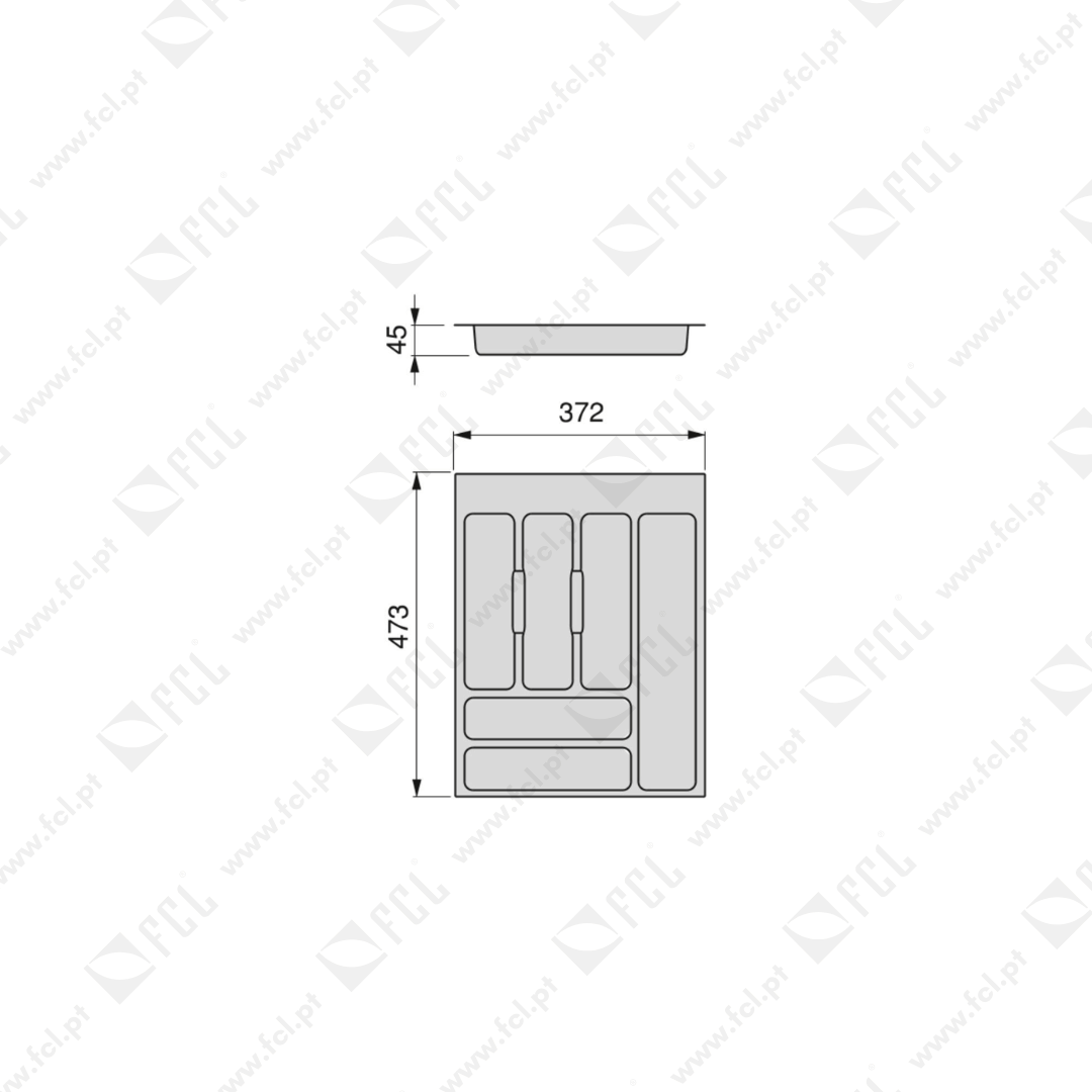 Porta-talheres Optima Vertex/Concept medidas m45 - FCL