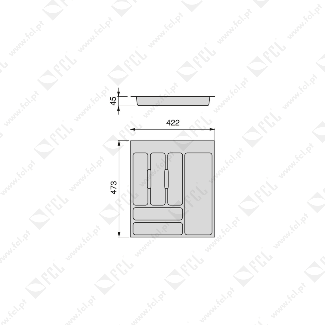 Porta-talheres OptimaVertex/Concet medidas m50 - FCL