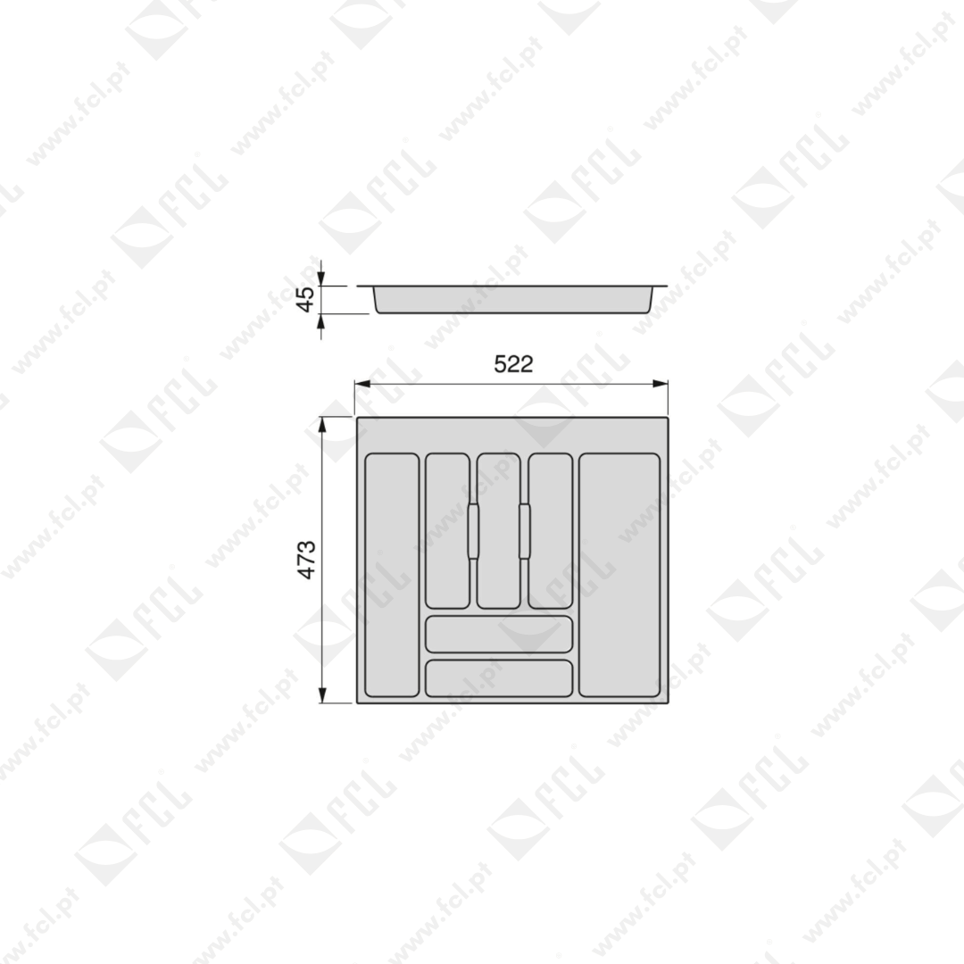 Porta-talheres Optima Vertex/Concept medidas m60 - FCL