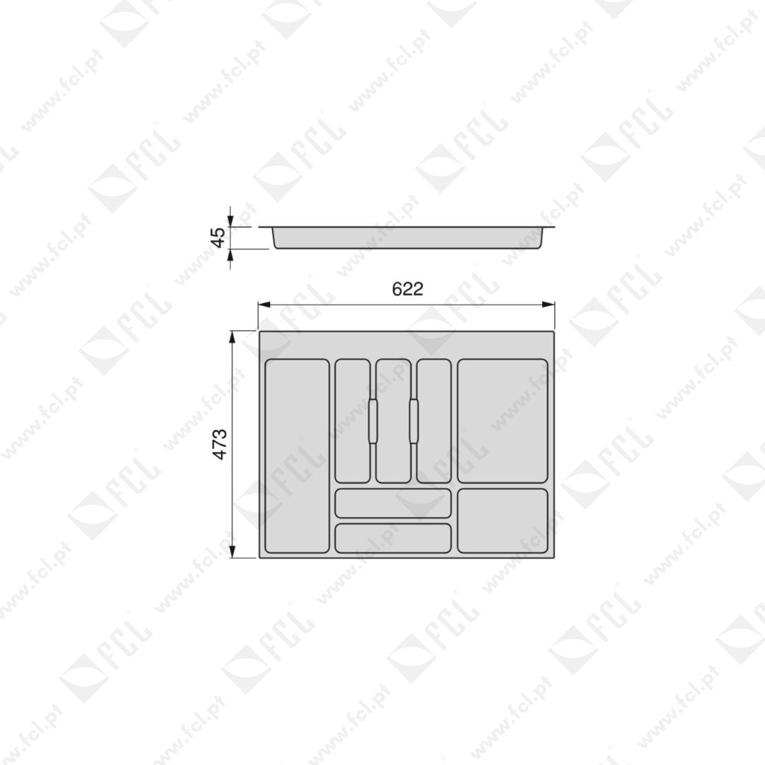 Porta talheres Optima Vertex/Concept medidas m70 - FCL