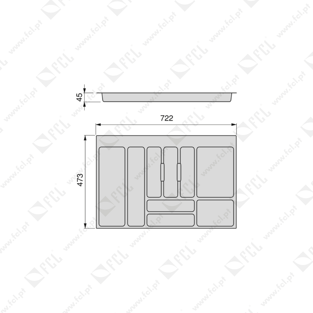 Porta-talheres Optima Vertex/Concept medidas m80 - FCL