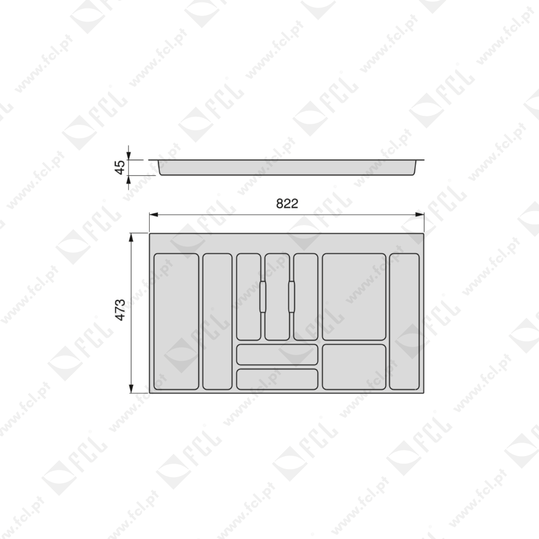 Porta-talheres Optima Vertex/Concept medidas m90 - FCL