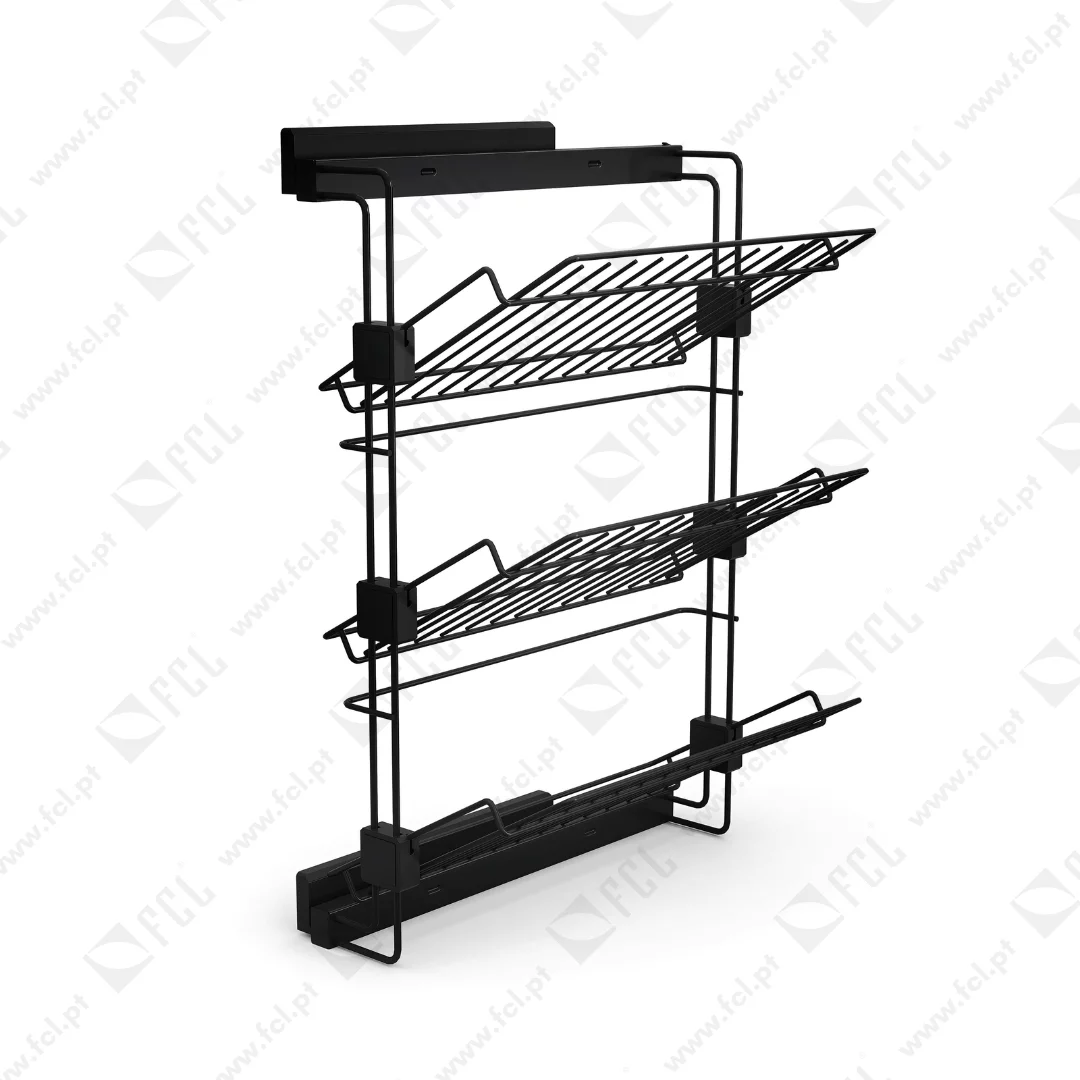 Sapateira lateral extraível, esquerda, preto texturado - FCL