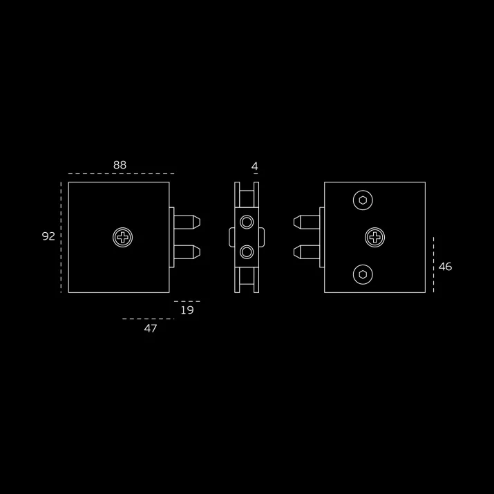 Fechadura para portas de vidro com cilindro chave de cruz - Image 6