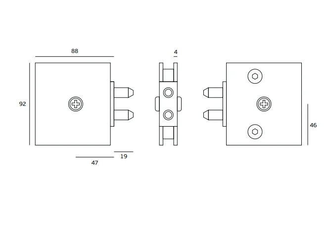 Fechadura para portas de vidro com cilindro chave de cruz - Image 3