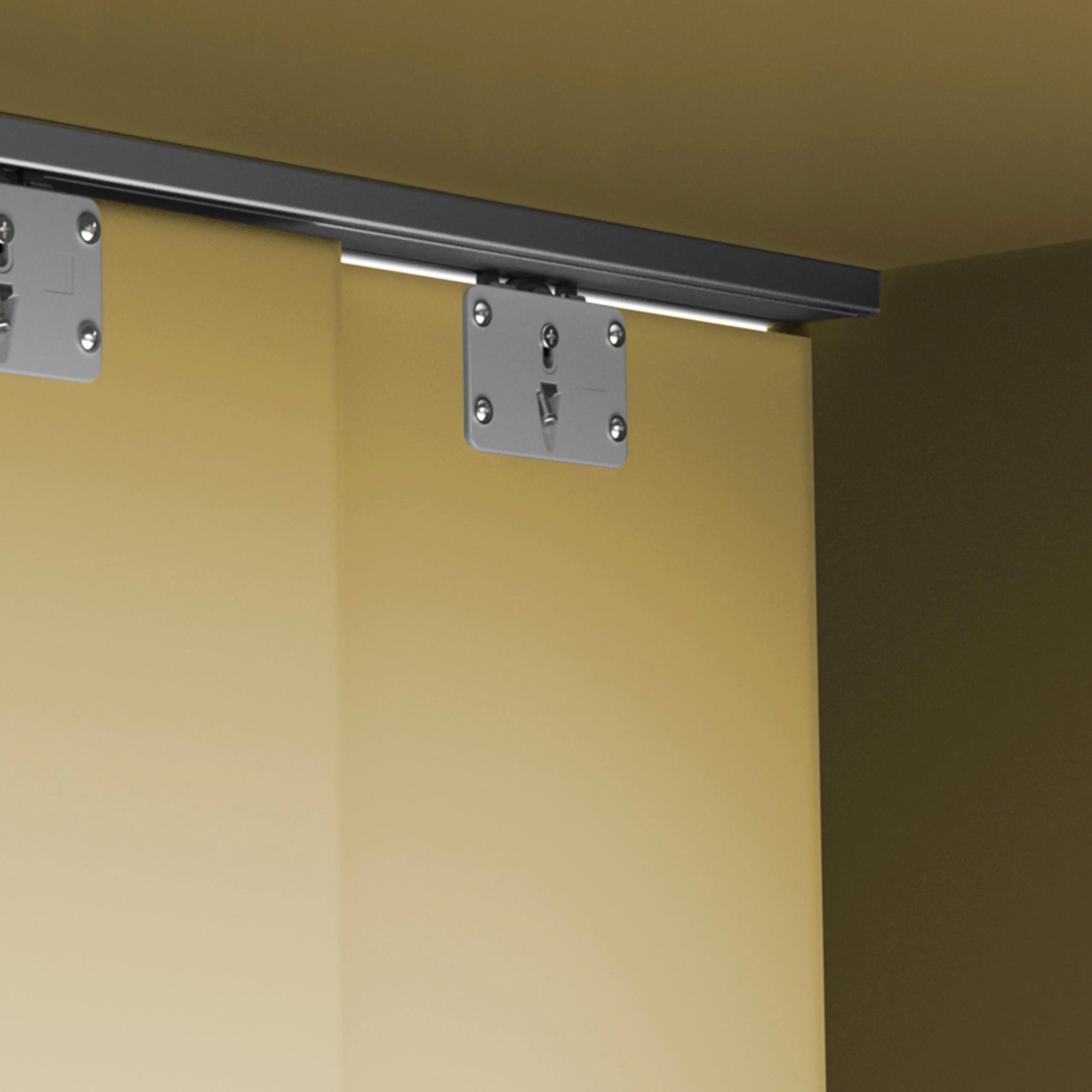 Sistema Flow montado na superfície em formato de kit para um roupeiro com 2 portas de correr de madeira suspensas - Image 3
