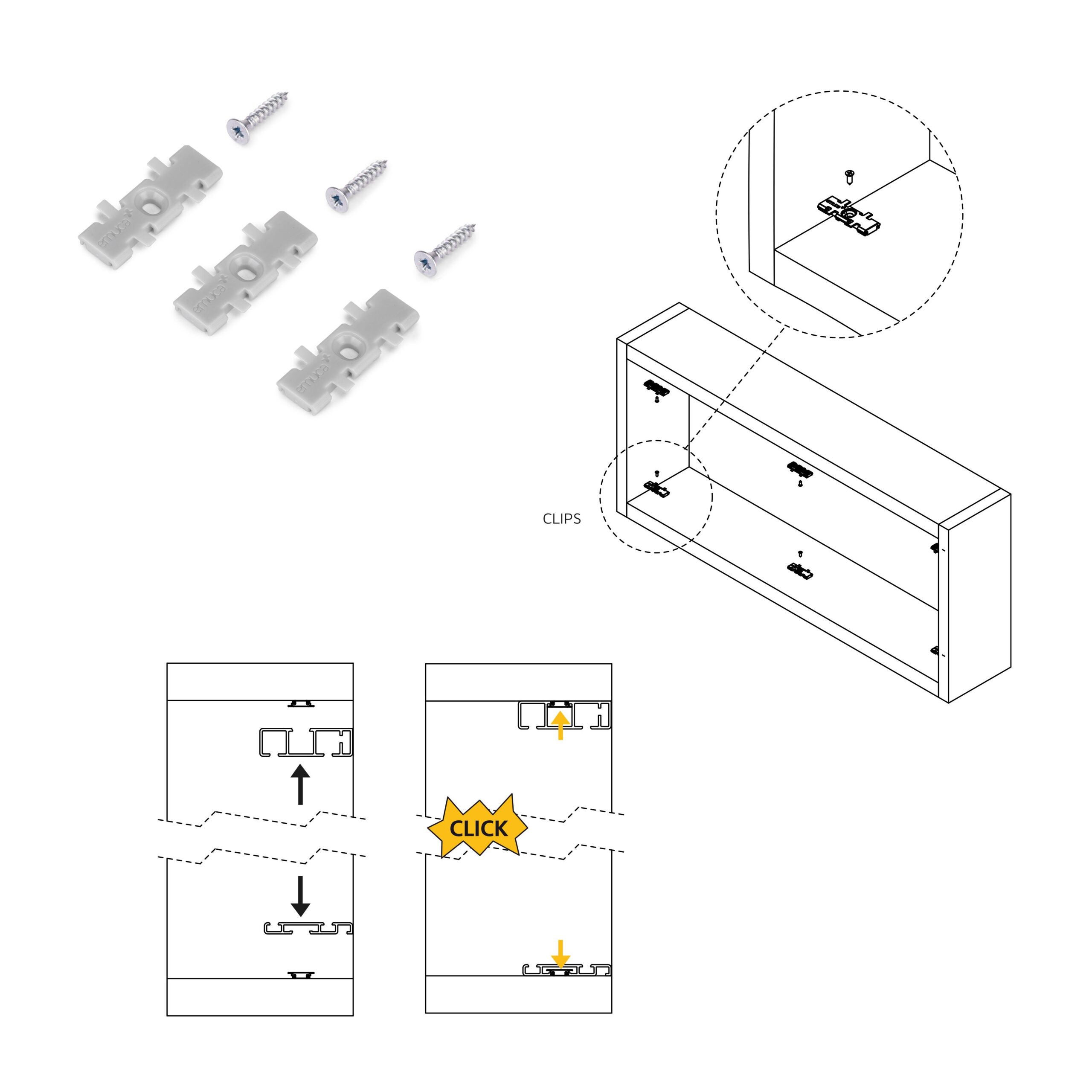 Sistema Flow montado na superfície em formato de kit para um roupeiro com 2 portas de correr de madeira suspensas - Image 8