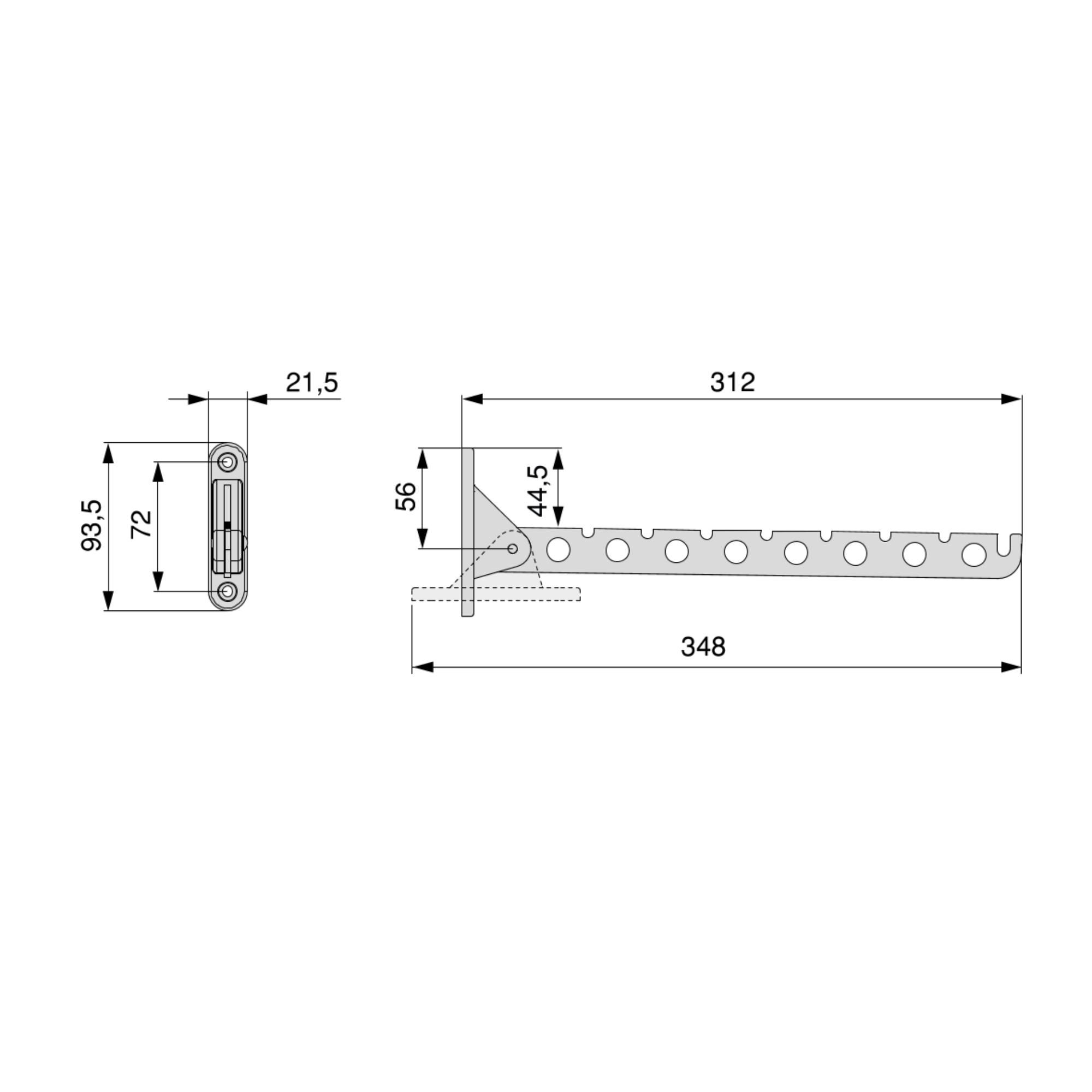 Suportes de cabides rebatíveis para roupeiro Jagmet, Pintado branco, Aço, 1 kit - Image 7