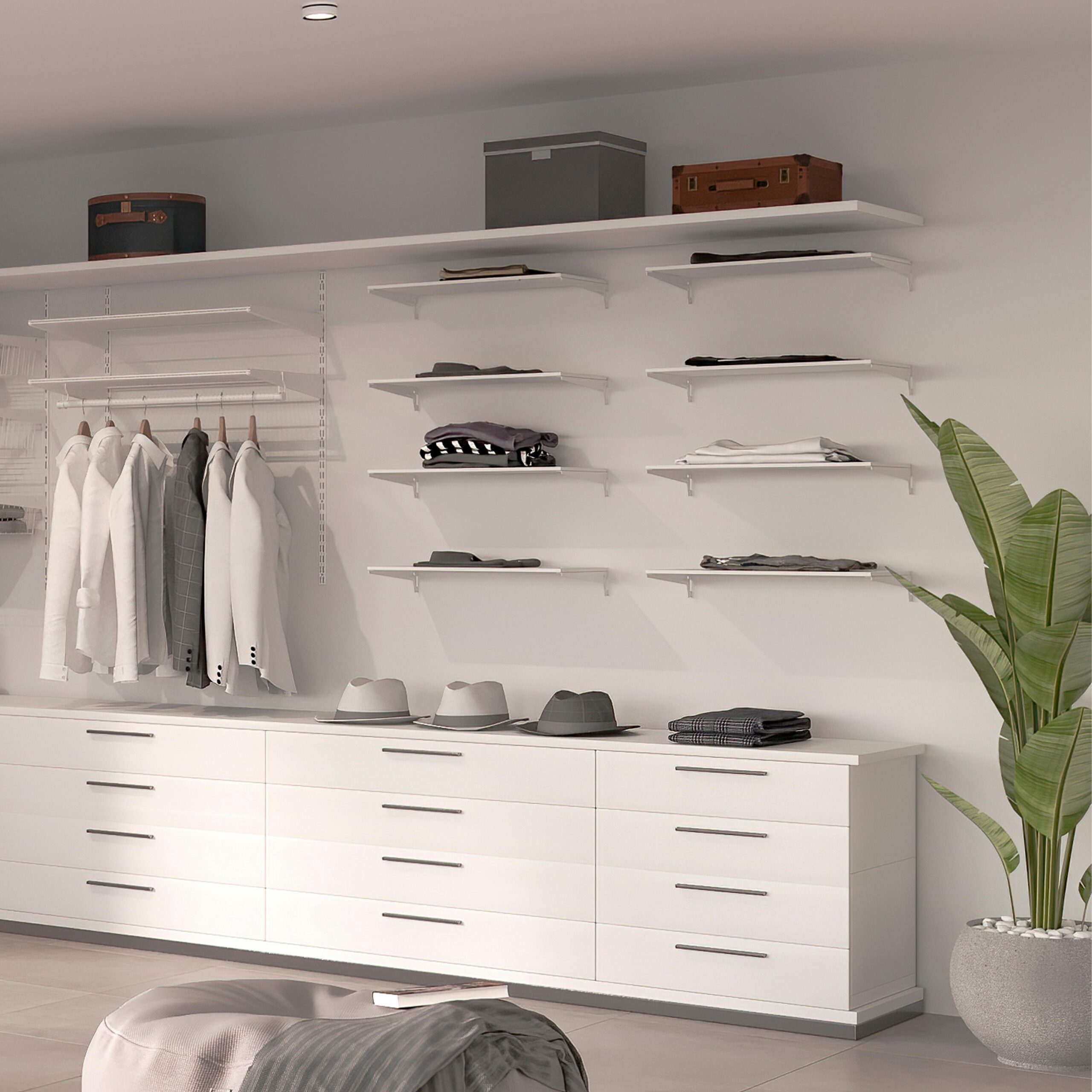 Suportes para prateleira e placas de fixação à parede Jagmet, Pintado branco, Aço, 1 kit - Image 4