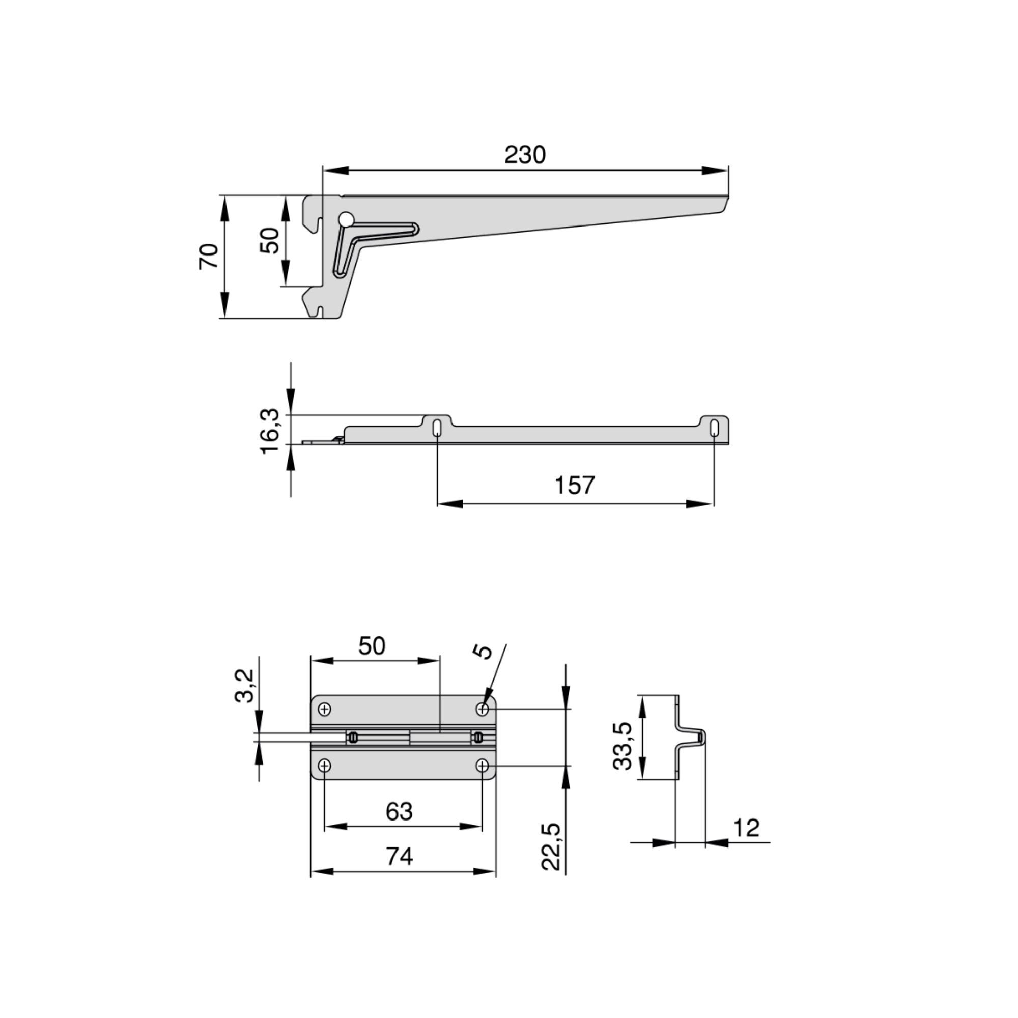 Suportes para prateleira e placas de fixação à parede Jagmet, Pintado branco, Aço, 1 kit - Image 8