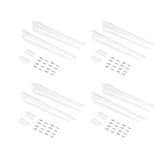 Suportes para prateleira e placas de fixação à parede Jagmet, Pintado branco, 380mm- FCL