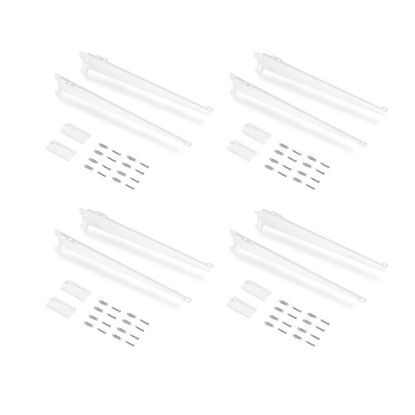 Suportes para prateleira e placas de fixação à parede Jagmet, Pintado branco, 380mm- FCL