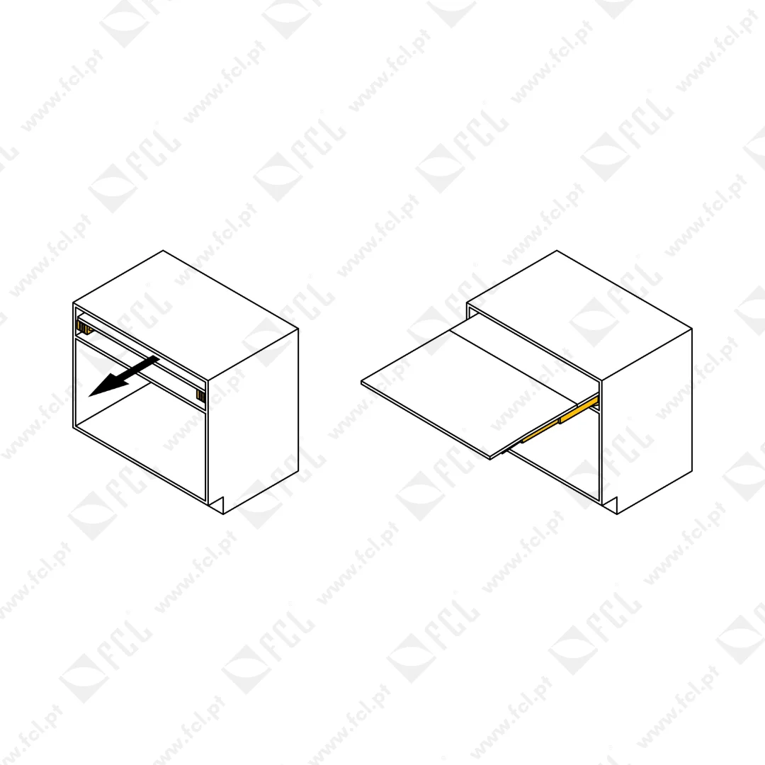 Corrediças mesa extensível Coktail Reverse H35 - FCL
