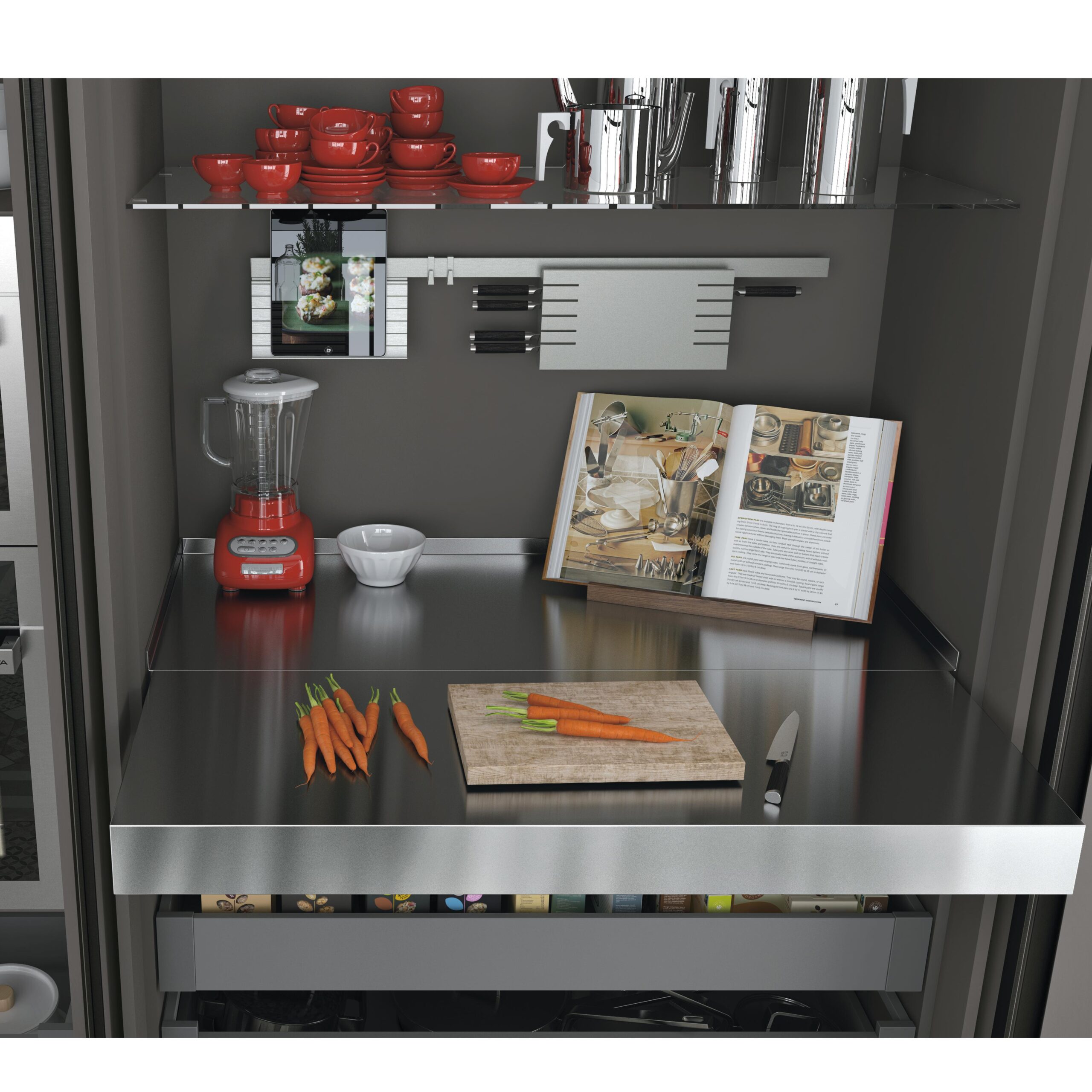 Corrediças para mesa extensível e elevatória Oplà Folding+39 M120, Champanhe anodizado, Alumínio - Image 2