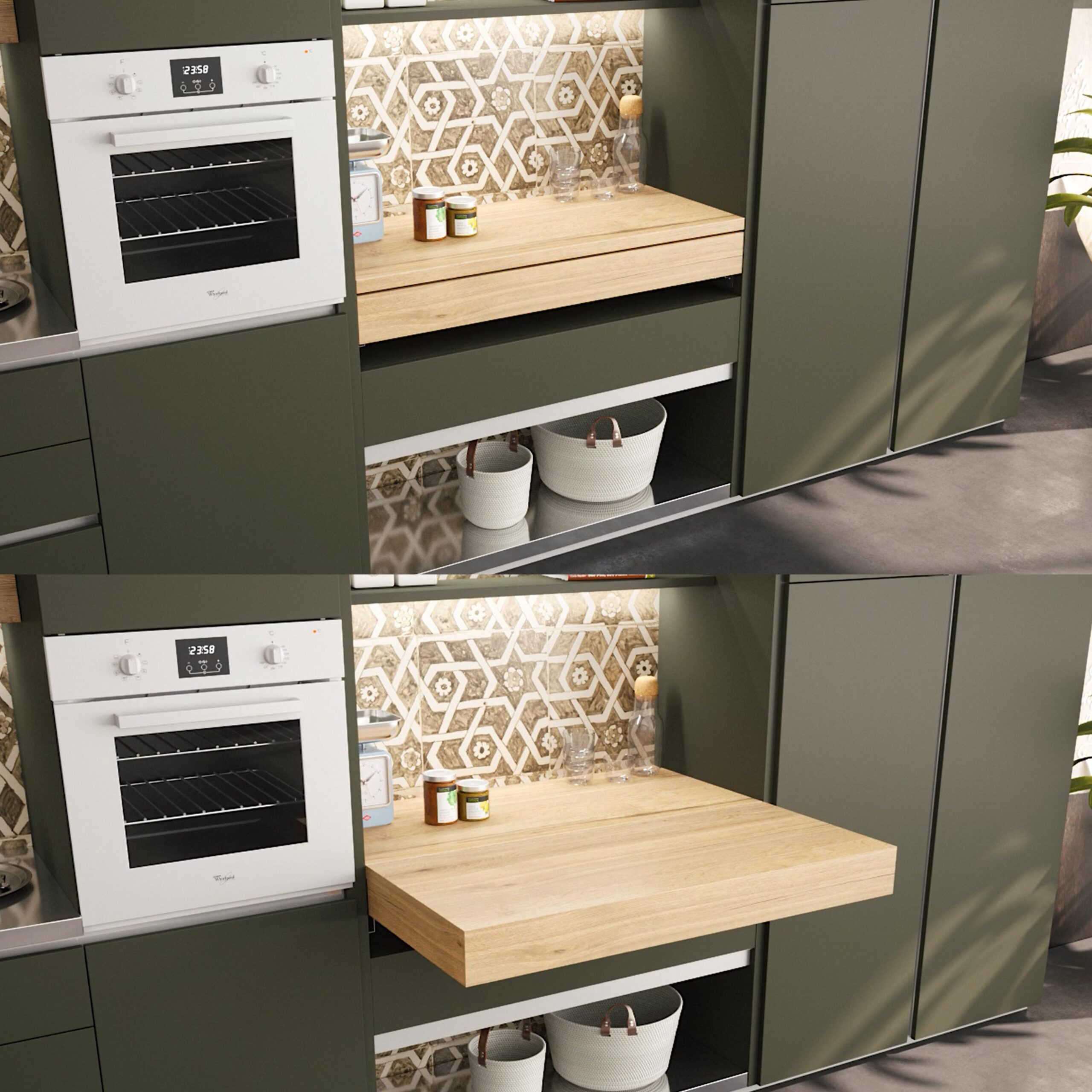 Corrediças para mesa extensível e elevatória Oplà Folding+39 M120, Champanhe anodizado, Alumínio - Image 4