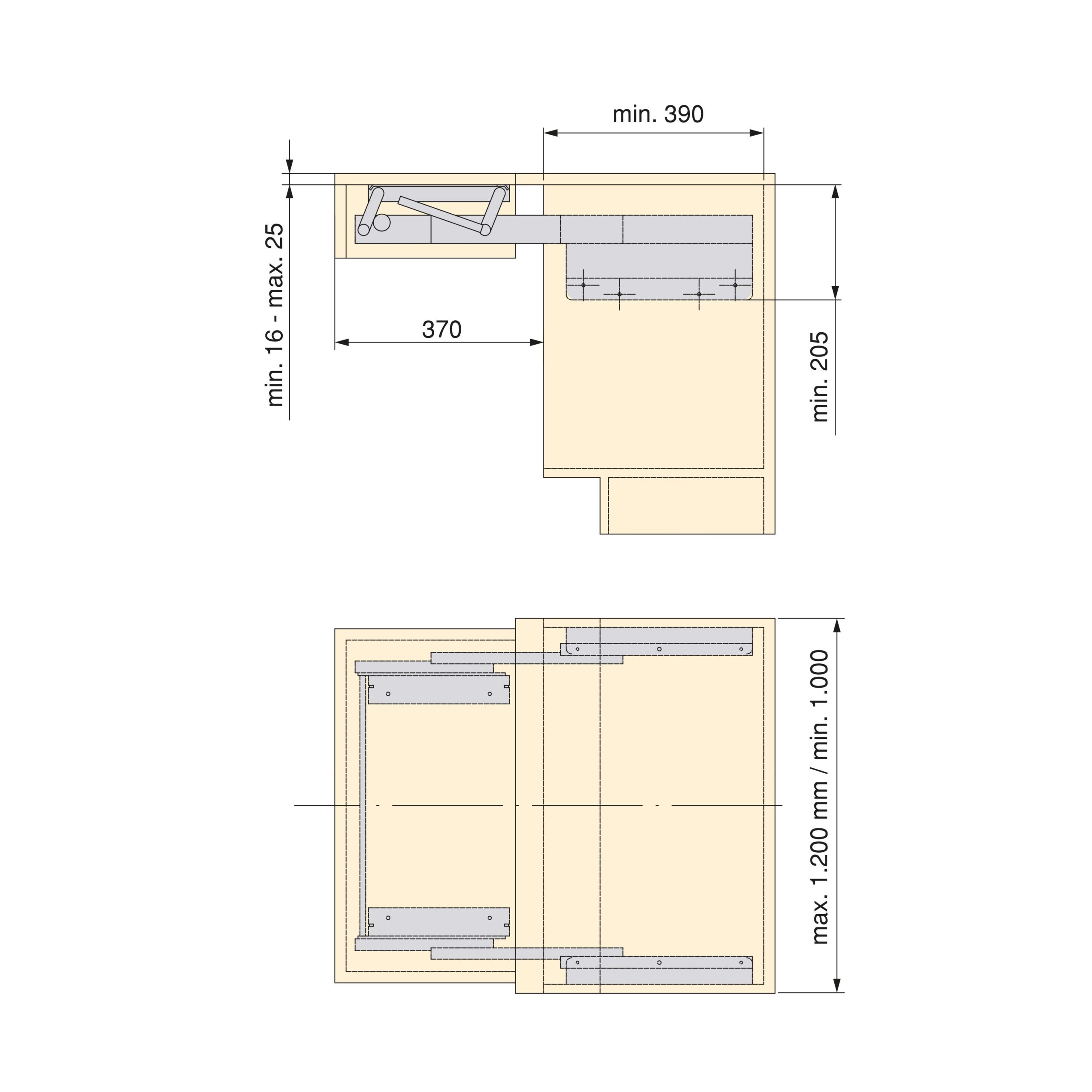 Corrediças para mesa extensível e elevatória Oplà Folding+39 M120, Champanhe anodizado, Alumínio - Image 5
