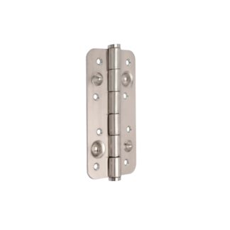 dobradiças de segurança para portas, 150x80mm, dobradiças anti-alavanca com cantos arredondados, sem guarnição, Aço, Níquel satinado - FCL