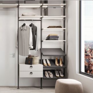 Componentes de prateleiras e estantes para closets