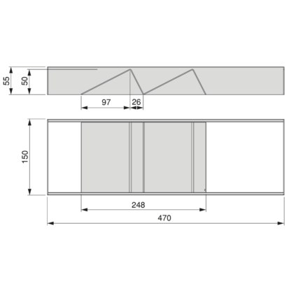 Organizador inclinado Orderbox para gaveta, 150x470 mm F5 - FCL