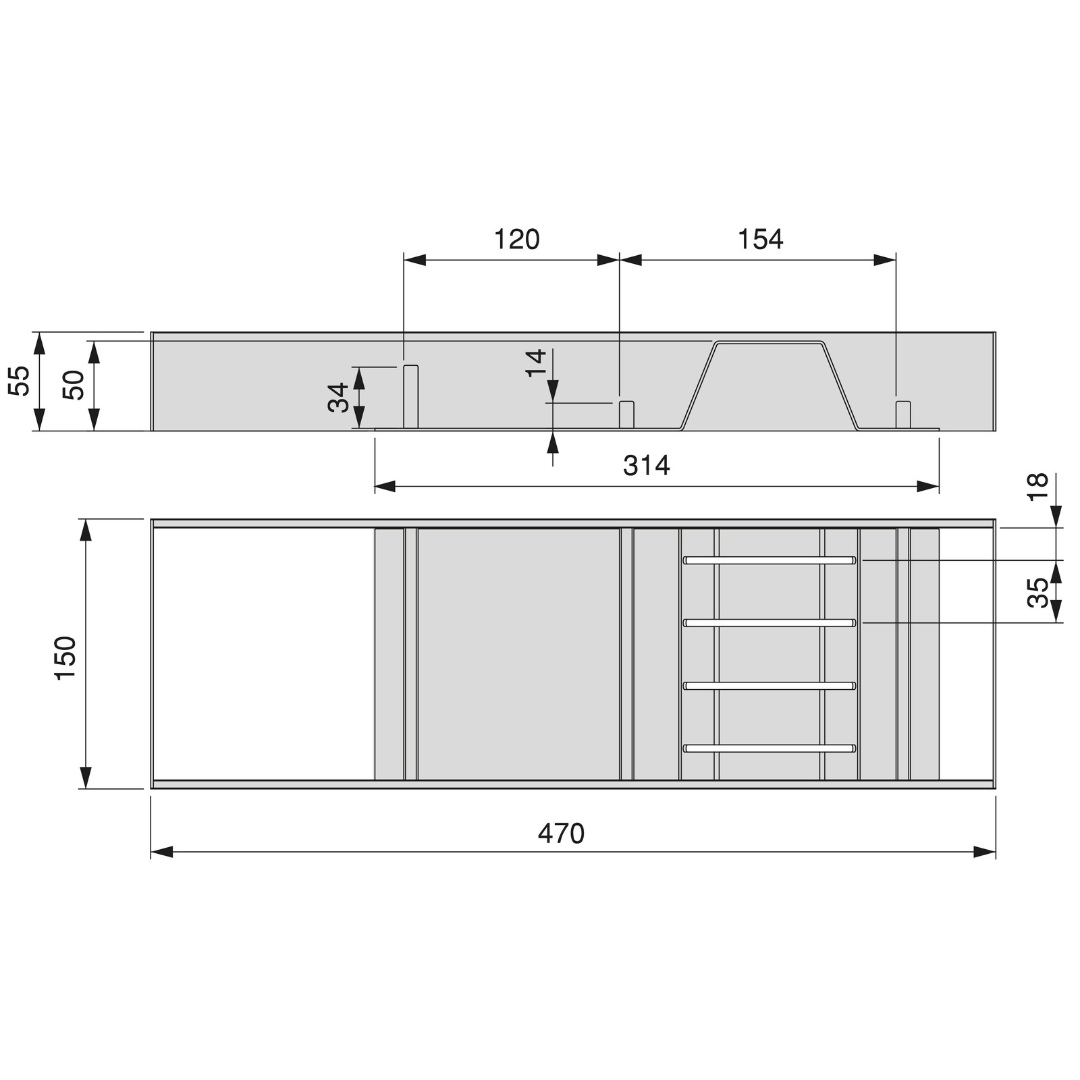 Porta-facas Orderbox para gaveta medidas - FCL