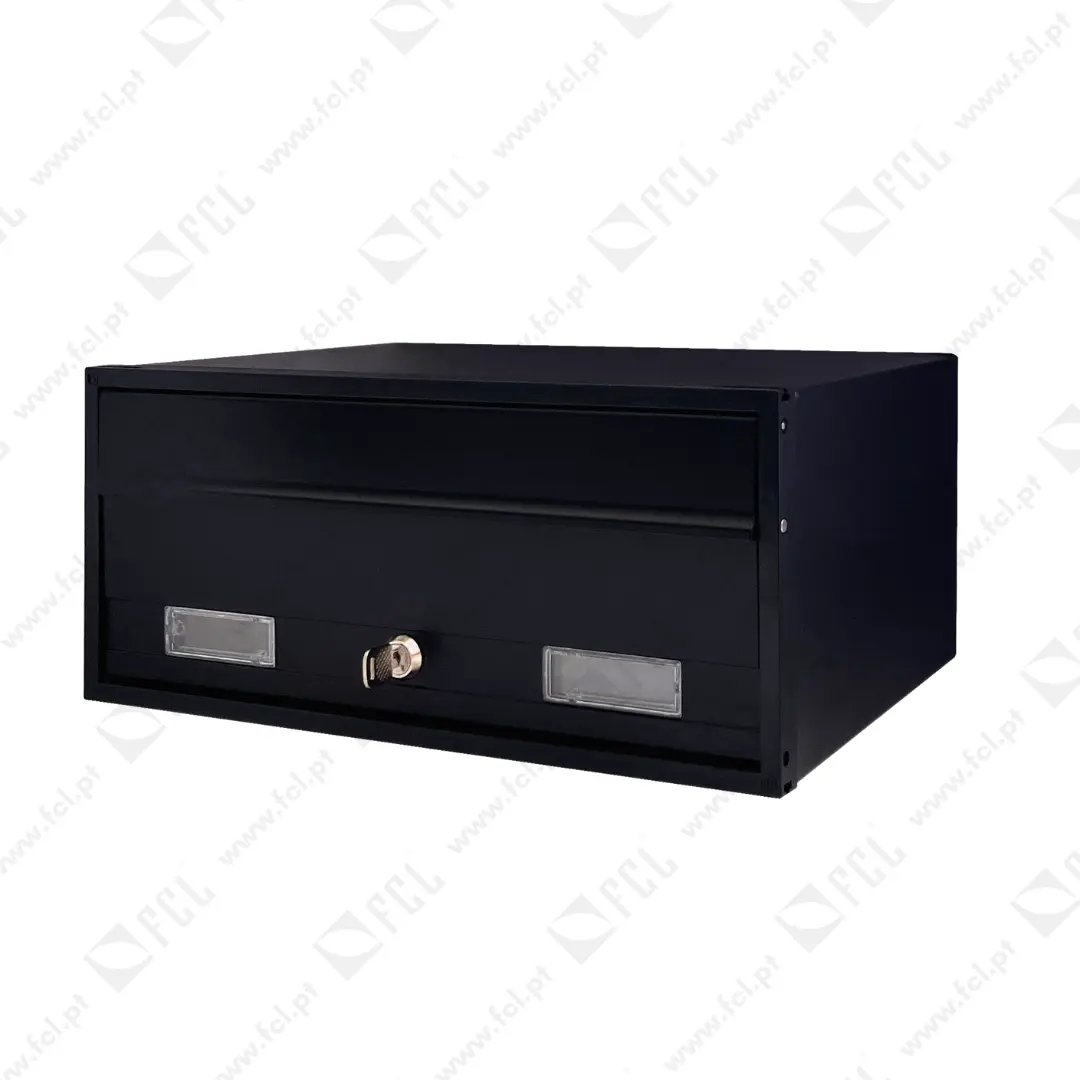 Caixa de correio com 1 face ref.J6550.1F, alumínio lacado preto - fcl
