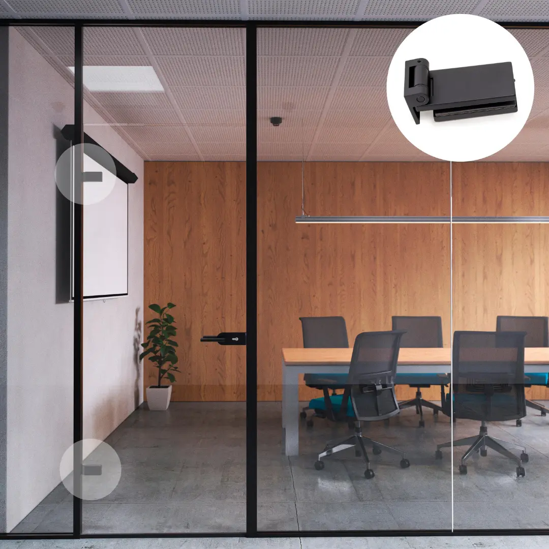 Dobradiça para porta de vidro com guarnição dobradiça horizontal com pá de 40 mm para porta de 8-12mm - FCL