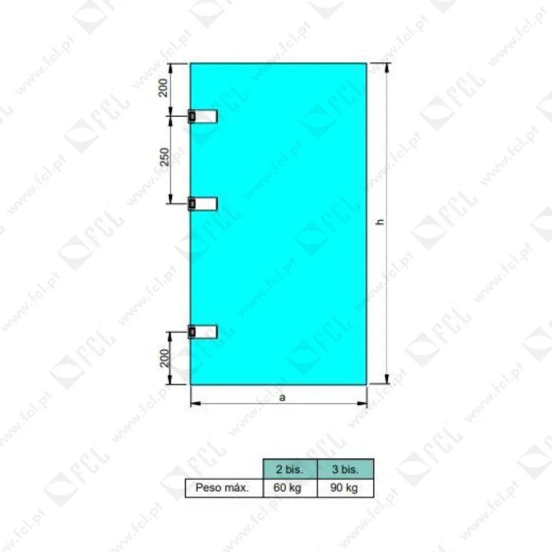 Dobradiça para porta de vidro com guarnição dobradiça horizontal com pá de 40 mm para porta de 8-12mm, medidas