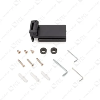 Dobradiça para porta de vidro com guarnição dobradiça horizontal com pá de 40 mm para porta de 8-12mm preto - FCL