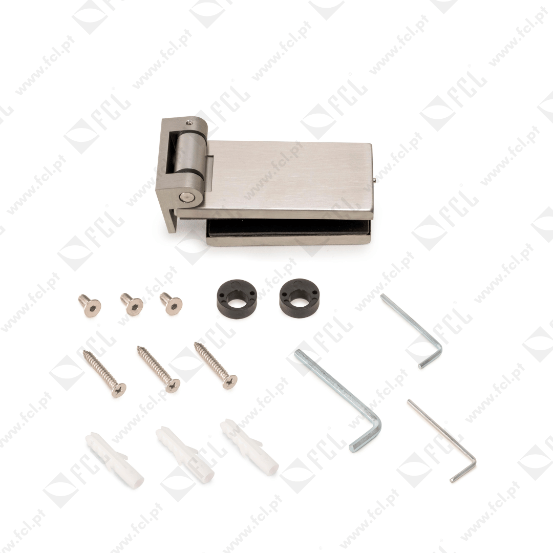 Dobradiça para portas de vidro horizontal 34 mm para portas de 8-12mm aço inoxidável - FCL