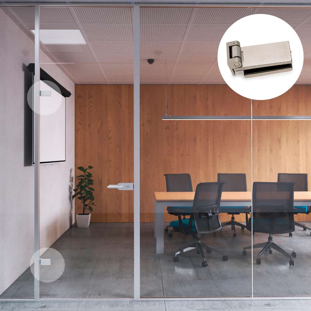 Dobradiça para portas de vidro horizontal 34 mm para portas de 8-12mm aço inoxidável - FCL