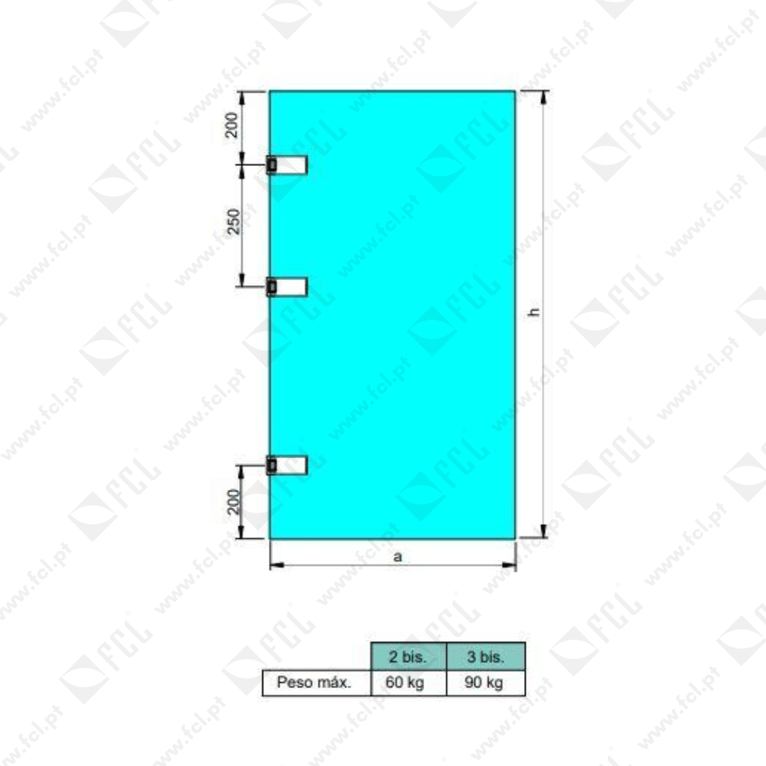 Dobradiça para portas de vidro horizontal 34 mm para portas de 8-12mm aço inoxidável