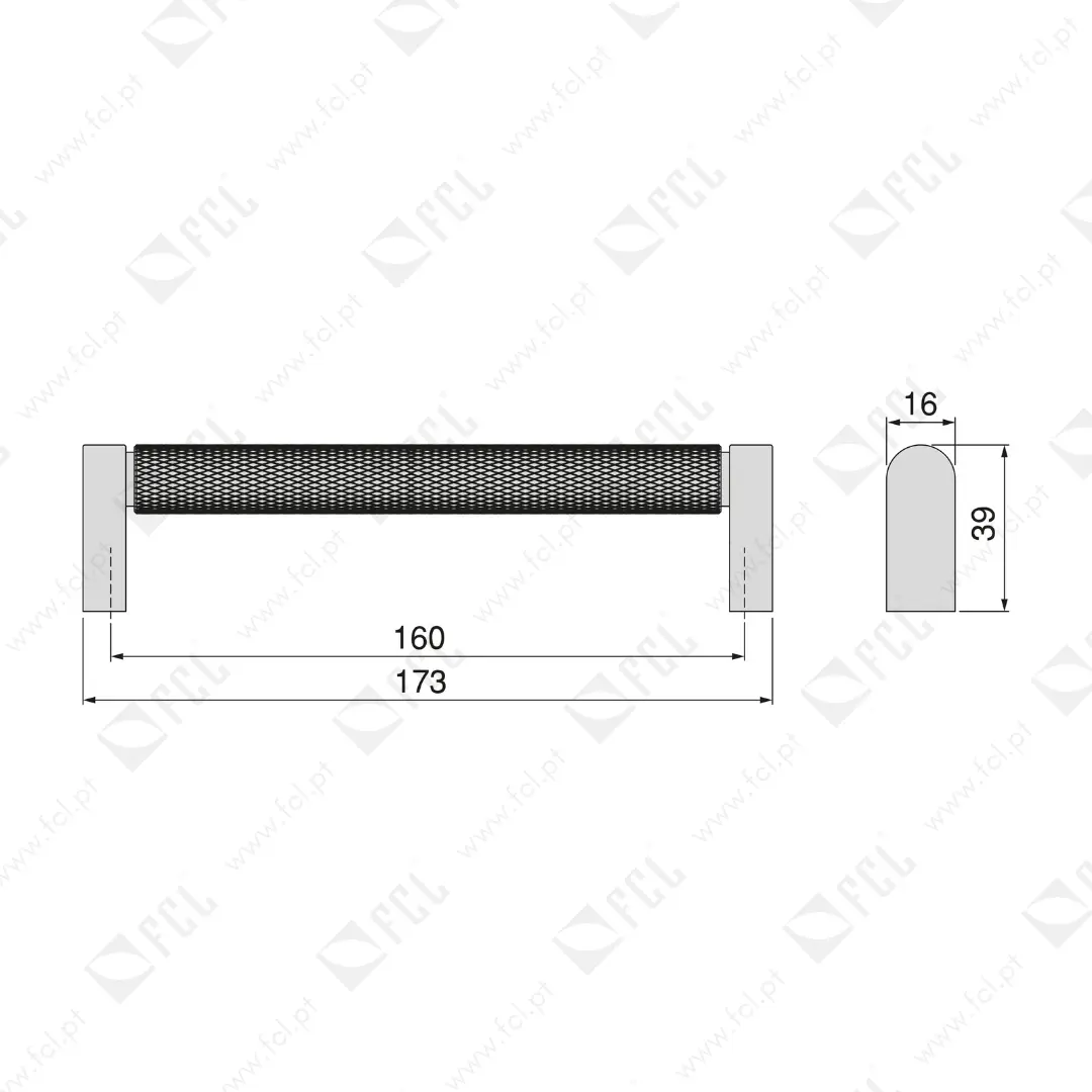 Puxador para móvel Bergen 160mm medida - FCL