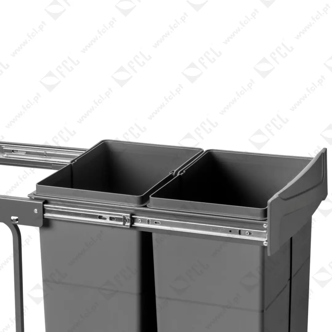 Balde do lixo reciclável Recycle para montagem no fundo e extraível manualmente, 2x25litros, Plástico - Image 8