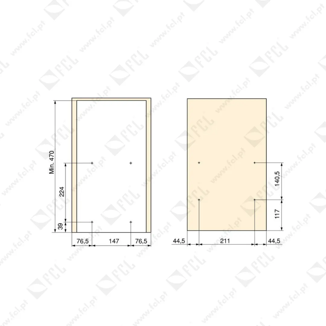 Carrinho extraível com montagem inferior com fecho Soft módulo 300mm - FCLLCarrinho extraível com montagem inferior com fecho Soft módulo 300mm - FCL
