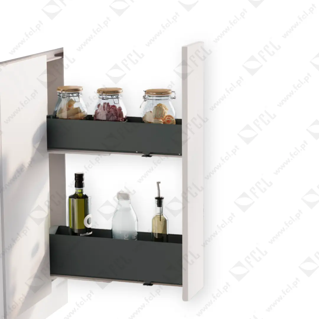 Garrafeira lateral extraível Titane Simplex fecho suave antracite - FCL