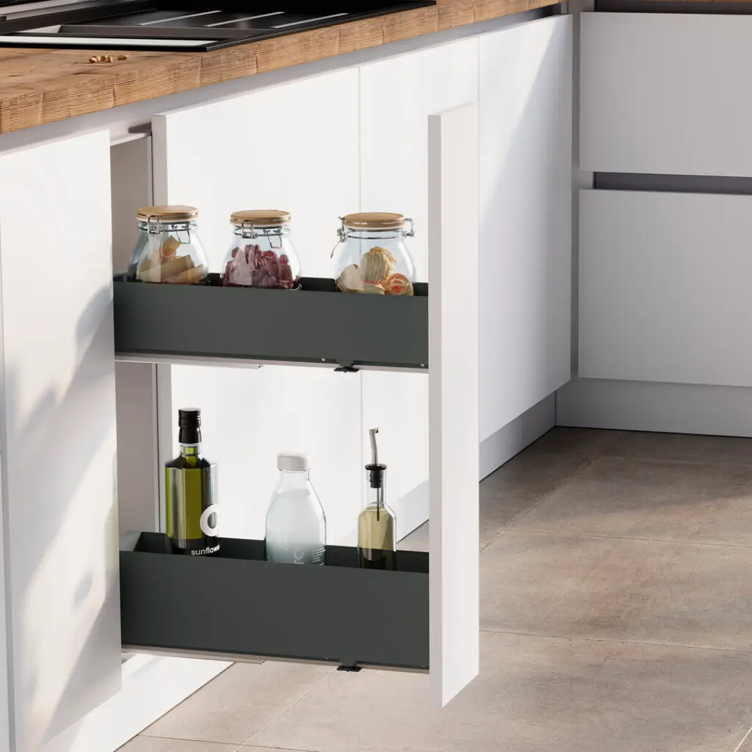 Garrafeira lateral extraível Titane Simplex fecho suave antracite - FCL