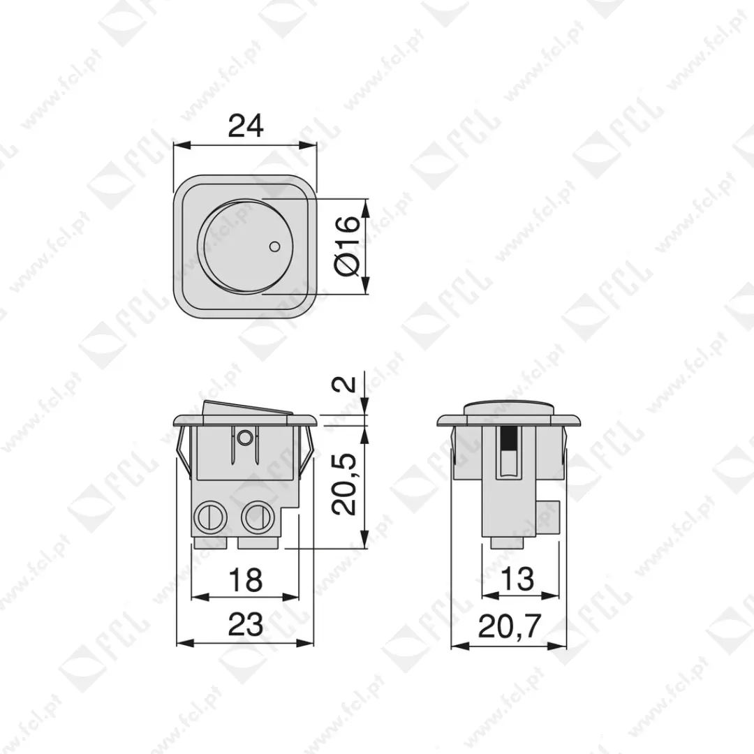 Interruptor para encastrar D21x21 - FCL