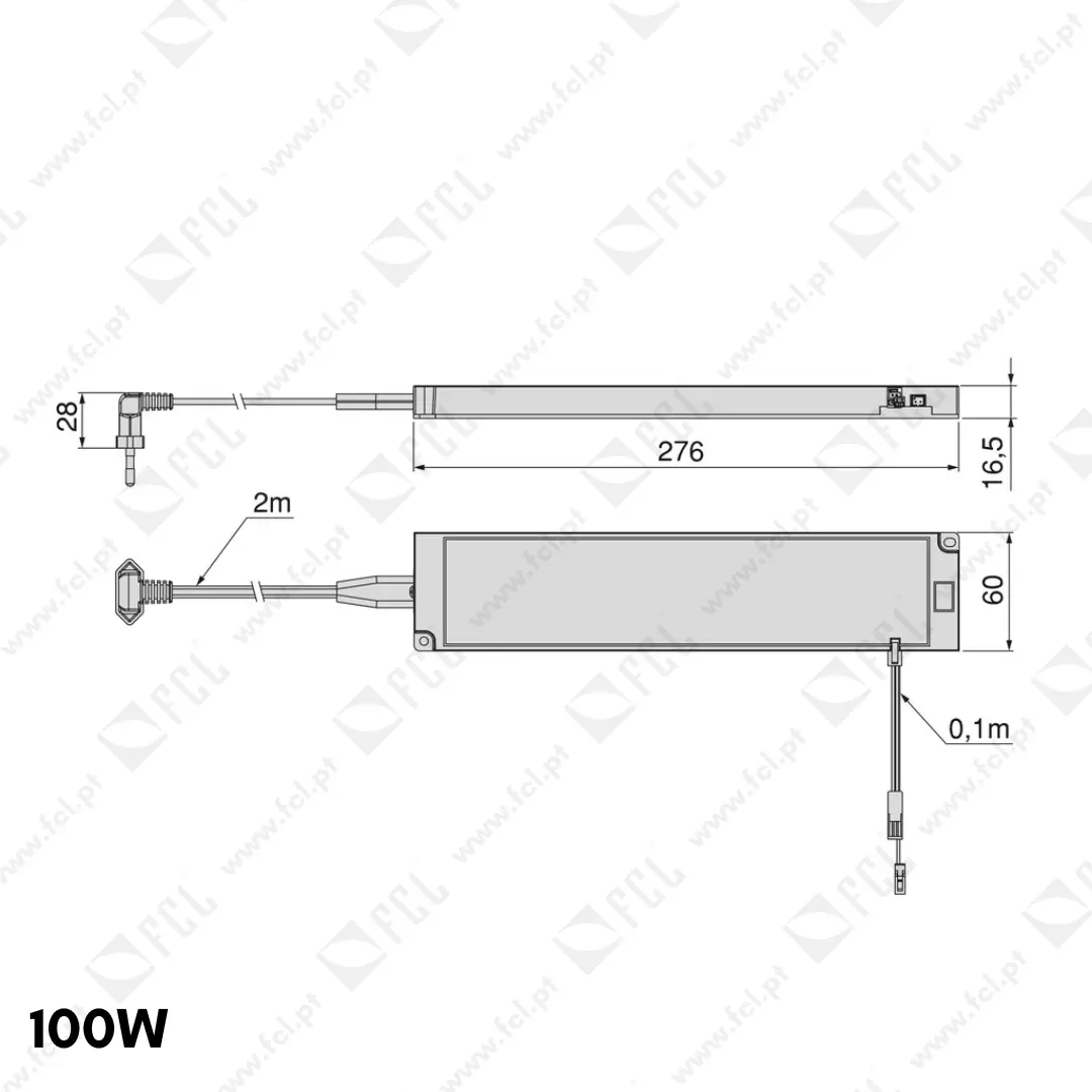 Transformador LED SMART 12V DC MINILED, 100w, medidas -FCL