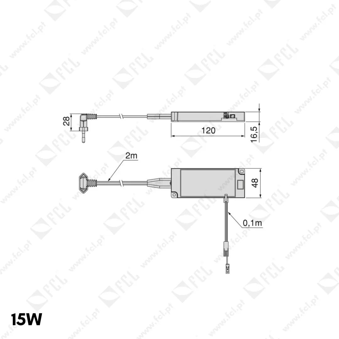 Transformador LED SMART 12V DC MINILED, 15w, medidas -FCL