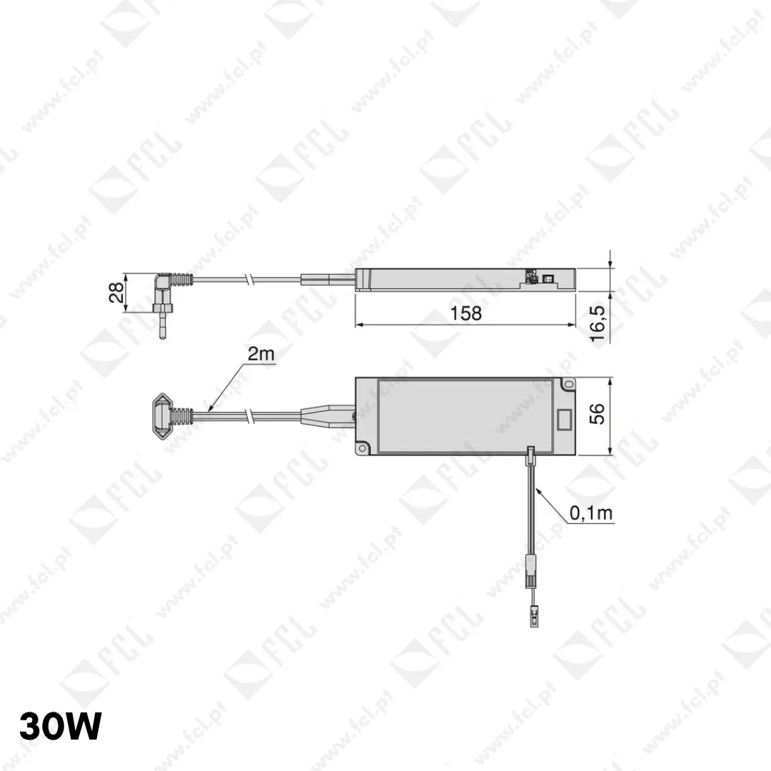 Transformador LED SMART 12V DC MINILED, 30w, medidas -FCL