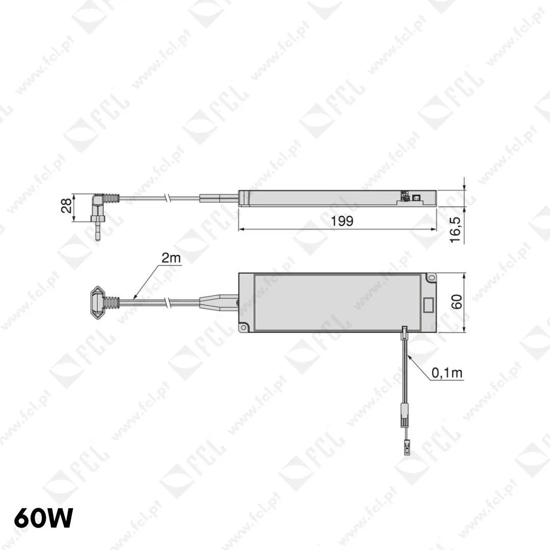 Transformador LED SMART 12V DC MINILED, 60w, medidas -FCL