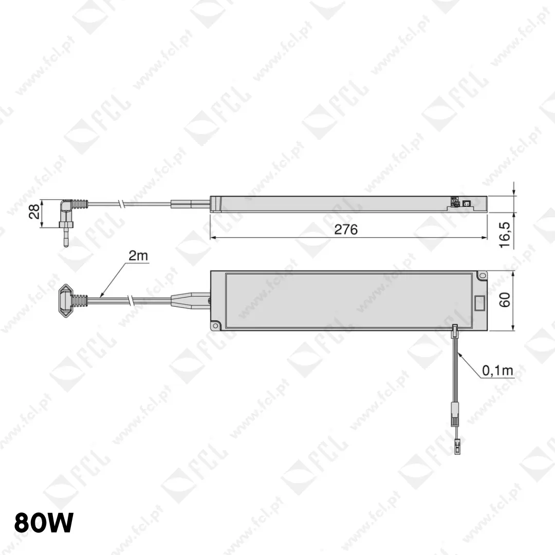Transformador LED SMART 12V DC MINILED, 80w, medidas -FCL