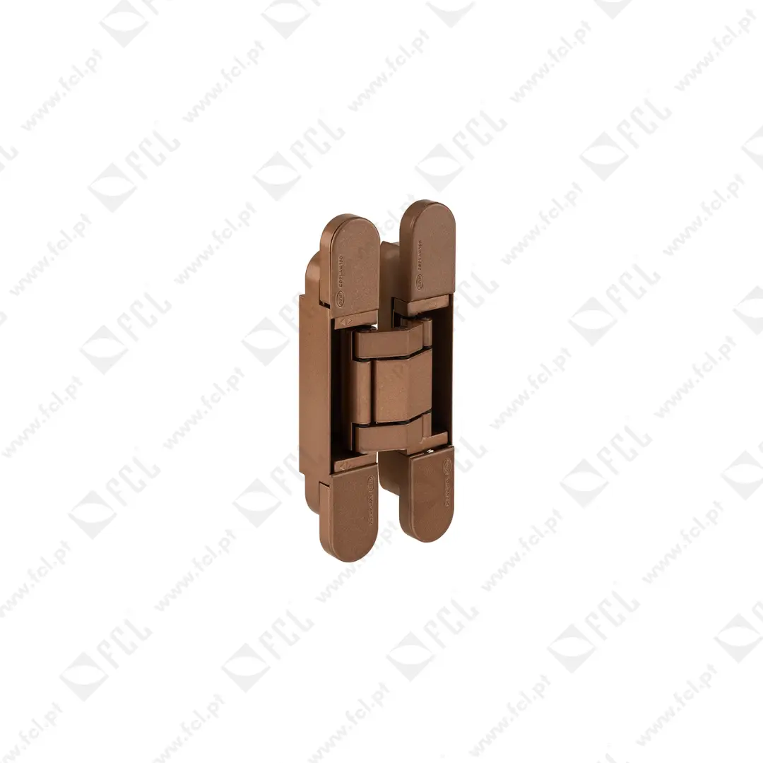 Dobradiça invisível com ajuste 3, na cor cobre - FCL