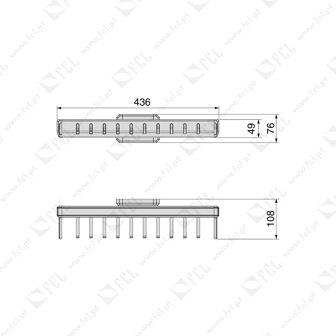 Medidas do porta gravatas lateral extraível, da linha Quartz - FCL