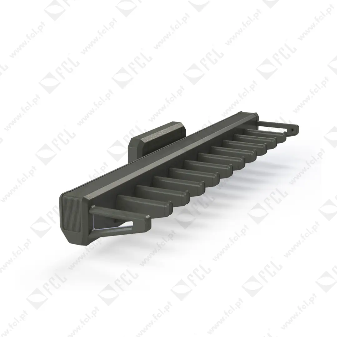 Porta gravatas lateral extraível, da linha Quartz, na cor Titânio - FCL